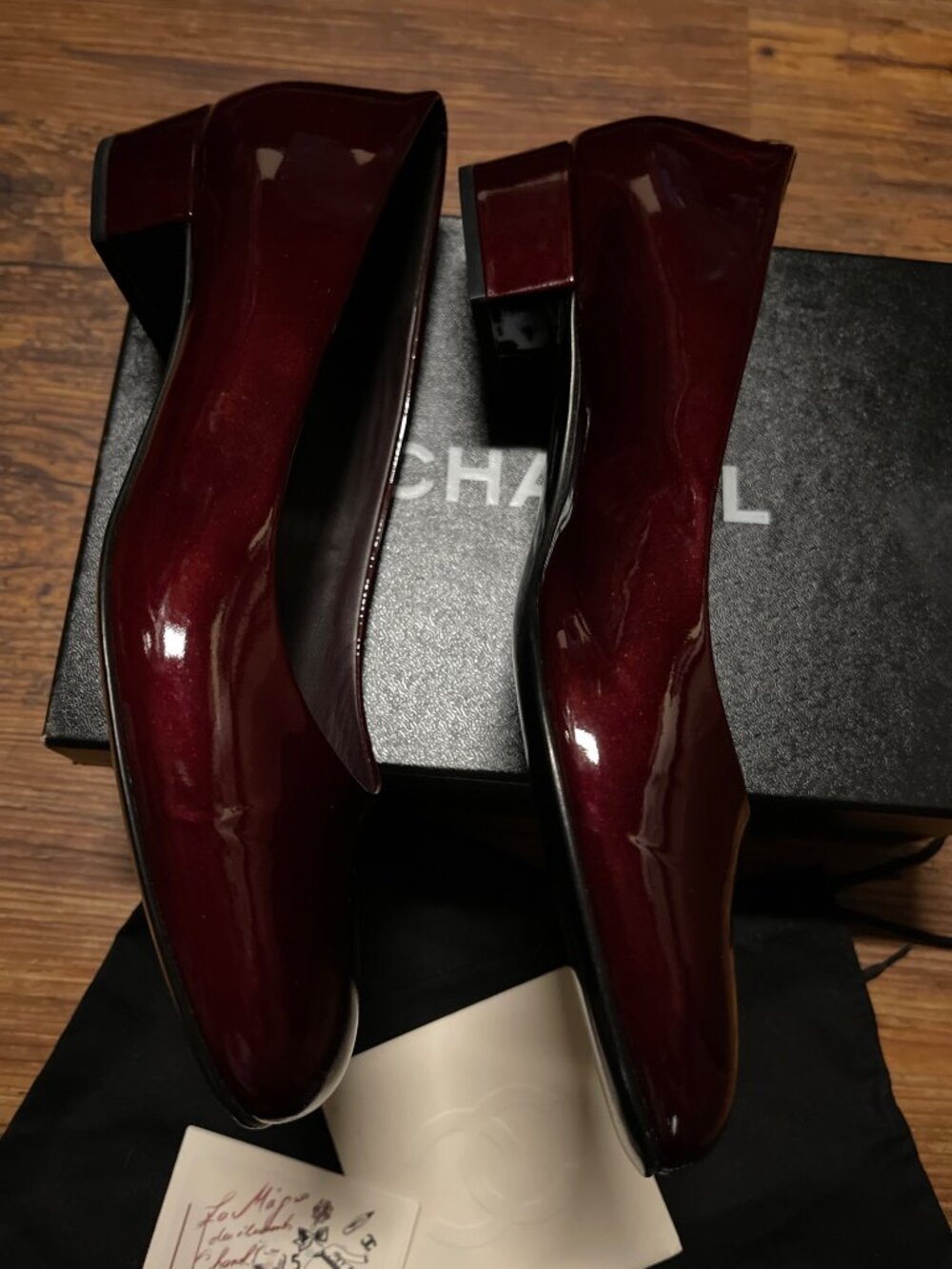 Chanel Patent Leather Ballet Shoes Flat Rare Vintage 41 EUR 11 US New In Box - Picture 12 of 16